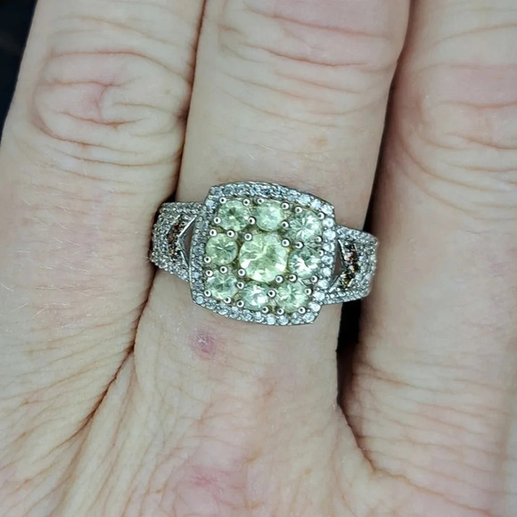 *RARE* Chrysoberyl & Natural White Zircon, Brown Zircon Ring - Picture 3 of 7